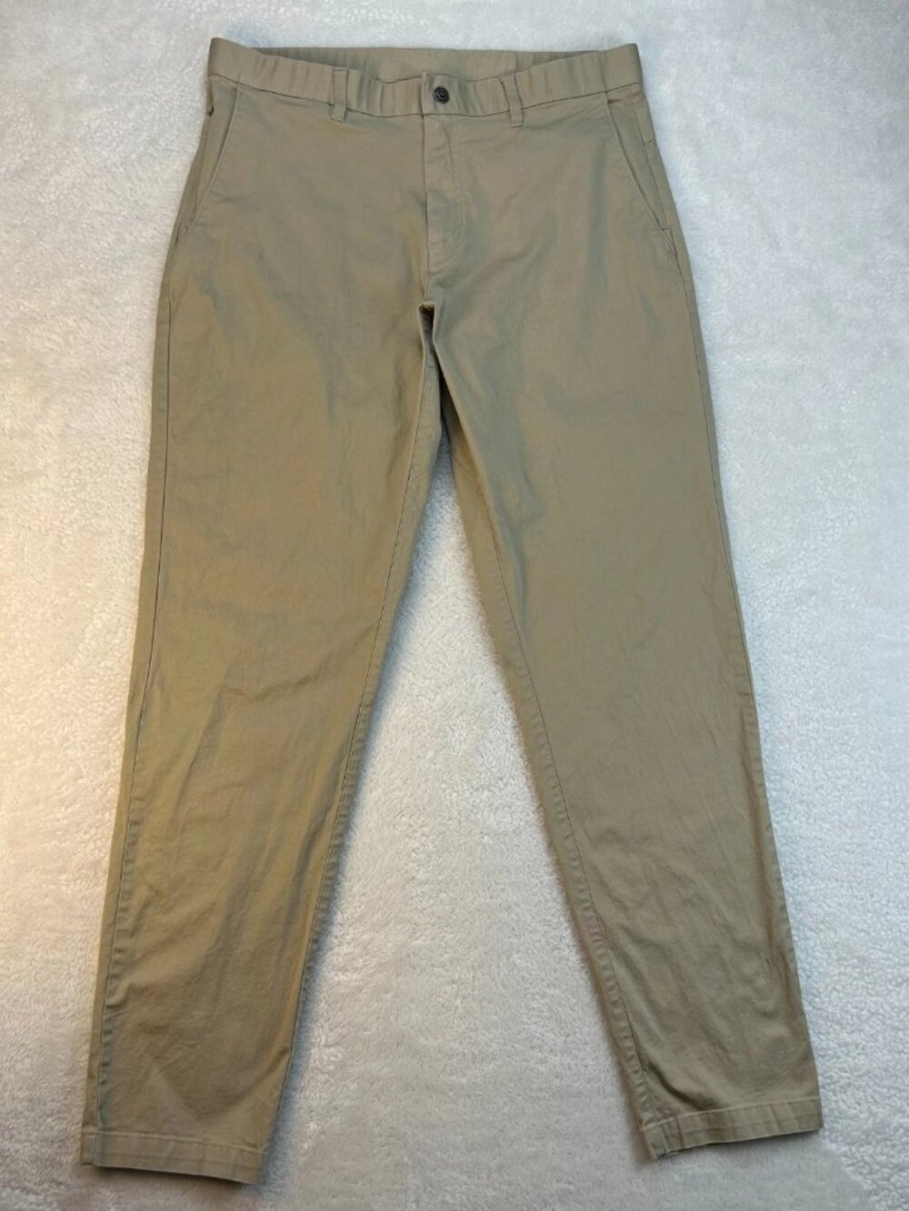 Fabletic High Side Chino Pnats Mens 35x34 Beige Classic Fit Comfort Stretch